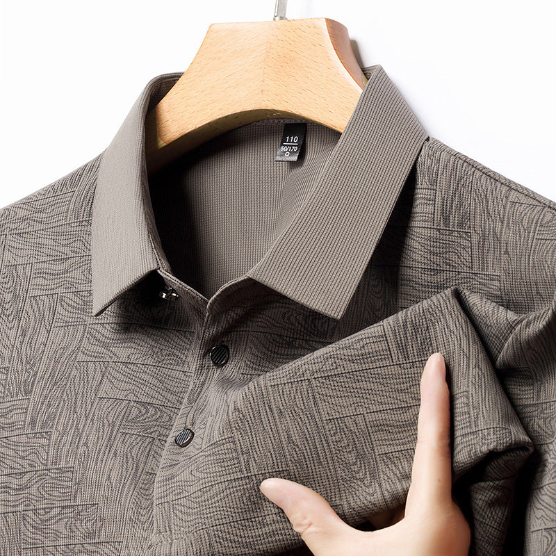 👑Men's Fashion Cooling Breathable Printed Lapel T-Shirt