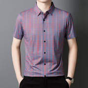 🎊New Fashion👔Men's Cooling Plaid Short Sleeve Button-Down Shirt