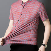 🎊New Fashion👔Men's Cooling Plaid Short Sleeve Button-Down Shirt