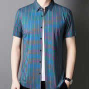 🎊New Fashion👔Men's Cooling Plaid Short Sleeve Button-Down Shirt