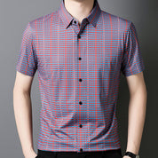 🎊New Fashion👔Men's Cooling Plaid Short Sleeve Button-Down Shirt