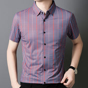 🎊New Fashion👔Men's Cooling Plaid Short Sleeve Button-Down Shirt