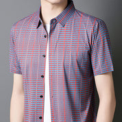 🎊New Fashion👔Men's Cooling Plaid Short Sleeve Button-Down Shirt