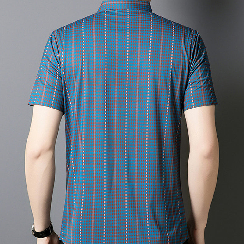🎊New Fashion👔Men's Cooling Plaid Short Sleeve Button-Down Shirt
