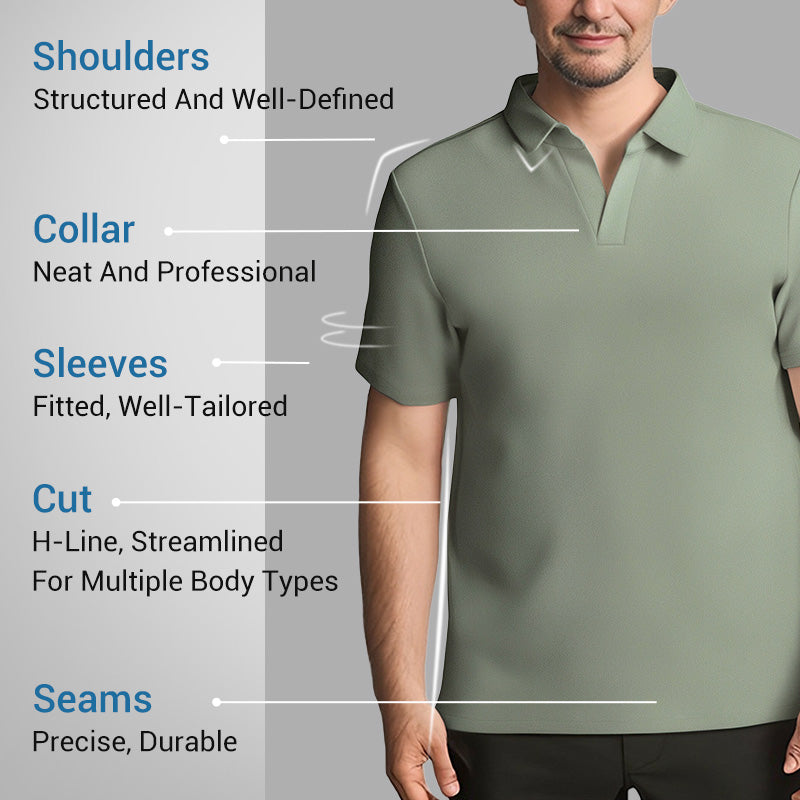 Special Offer✨Men's Lapel Stretch Breathable Quick-drying & Wrinkle-free T-shirt👕