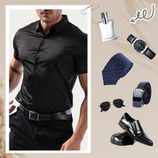 ✨Fliwos Men's Short Sleeve 4-Way Stretch Shirt