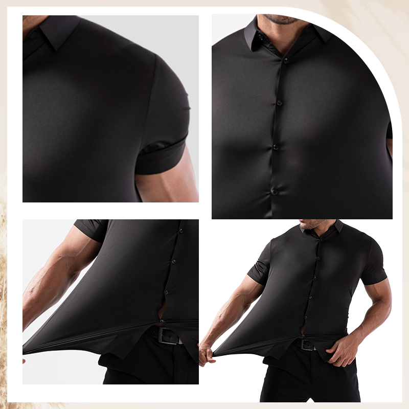 ✨Fliwos Men's Short Sleeve 4-Way Stretch Shirt