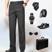 👑Fliwos Men's Casual Straight Wrinkle-Free Suit Pants
