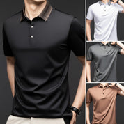 🔥2025 HOT SALE🔥Fliwos Men's Casual Business Short Sleeve Lapel T-Shirt