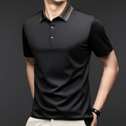 🔥2025 HOT SALE🔥Fliwos Men's Casual Business Short Sleeve Lapel T-Shirt