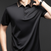 🔥2025 HOT SALE🔥Fliwos Men's Casual Business Short Sleeve Lapel T-Shirt
