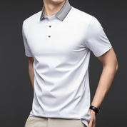 🔥2025 HOT SALE🔥Fliwos Men's Casual Business Short Sleeve Lapel T-Shirt