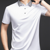 🔥2025 HOT SALE🔥Fliwos Men's Casual Business Short Sleeve Lapel T-Shirt