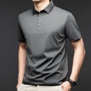 🔥2025 HOT SALE🔥Fliwos Men's Casual Business Short Sleeve Lapel T-Shirt