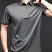 🔥2025 HOT SALE🔥Fliwos Men's Casual Business Short Sleeve Lapel T-Shirt