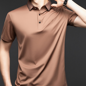 🔥2025 HOT SALE🔥Fliwos Men's Casual Business Short Sleeve Lapel T-Shirt