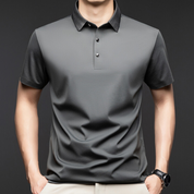🔥2025 HOT SALE🔥Fliwos Men's Casual Business Short Sleeve Lapel T-Shirt