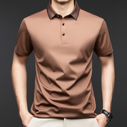 🔥2025 HOT SALE🔥Fliwos Men's Casual Business Short Sleeve Lapel T-Shirt