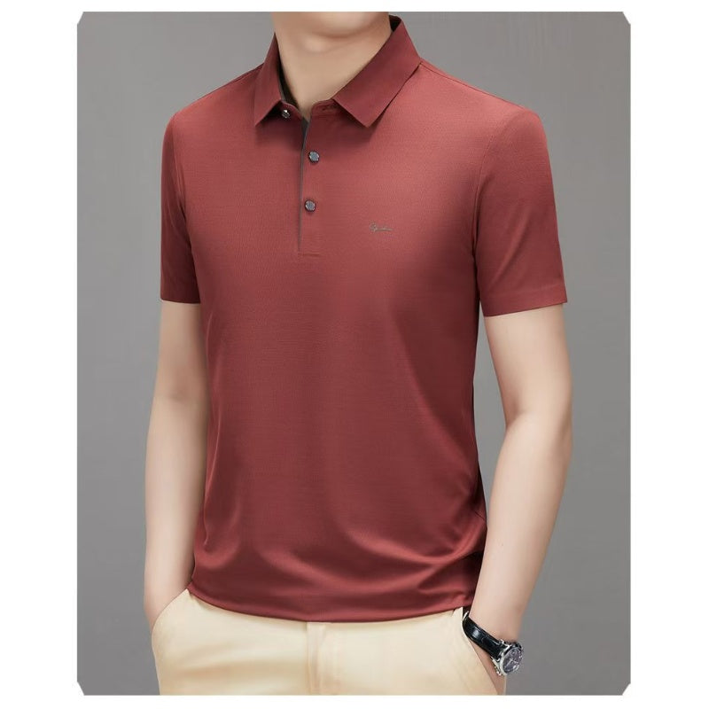 🎊($30 OFF) TODAY ONLY🎉Fliwos Men's Ice Silk Breathable Lapel Short Sleeve Shirt❄️✨