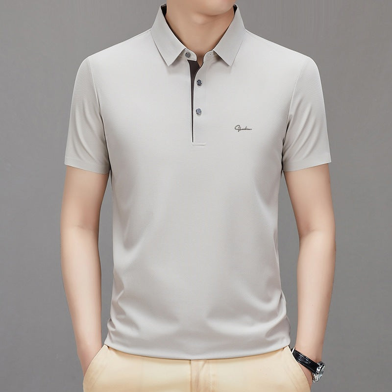 🎊($30 OFF) TODAY ONLY🎉Fliwos Men's Ice Silk Breathable Lapel Short Sleeve Shirt❄️✨