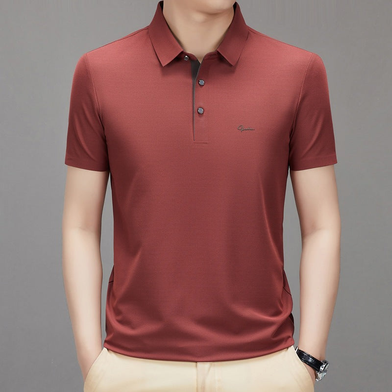 🎊($30 OFF) TODAY ONLY🎉Fliwos Men's Ice Silk Breathable Lapel Short Sleeve Shirt❄️✨
