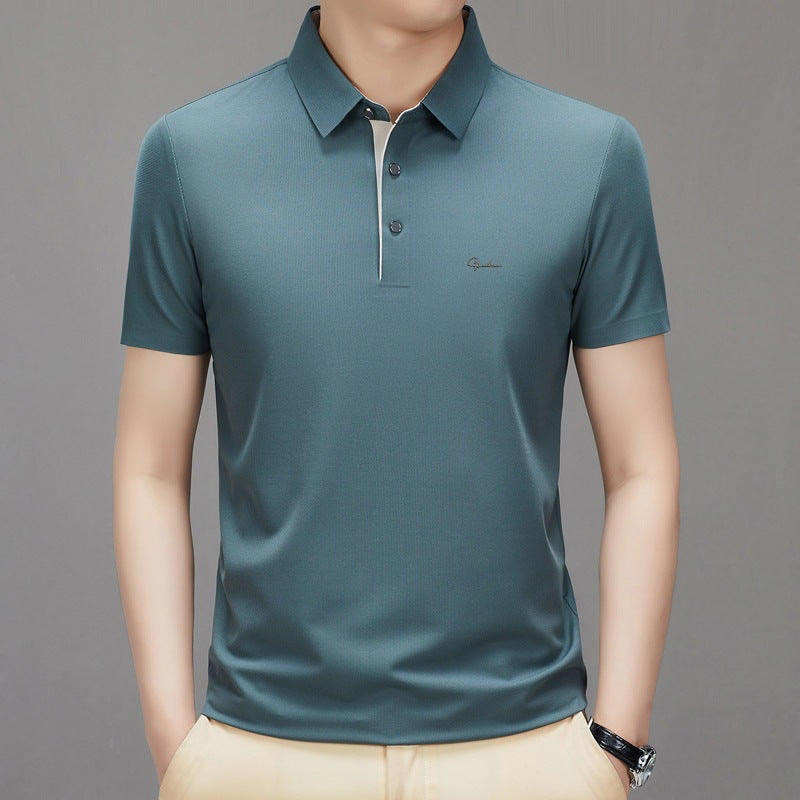 🎊($30 OFF) TODAY ONLY🎉Fliwos Men's Ice Silk Breathable Lapel Short Sleeve Shirt❄️✨