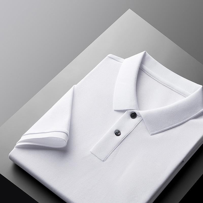 Fliwos Men's Casual Business Short Sleeve Lapel T-Shirt