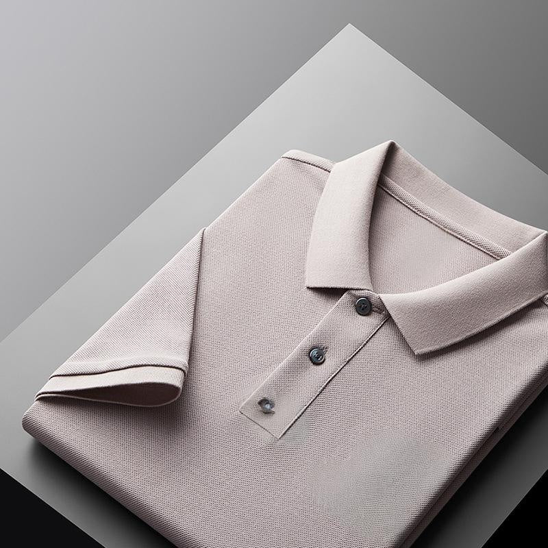 Fliwos Men's Casual Business Short Sleeve Lapel T-Shirt