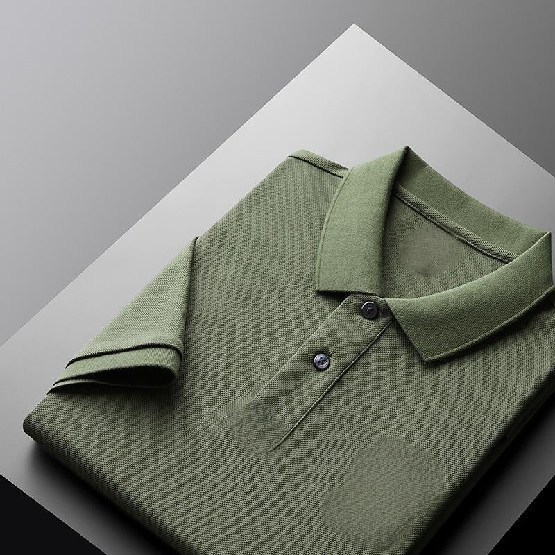 Fliwos Men's Casual Business Short Sleeve Lapel T-Shirt