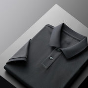 Fliwos Men's Casual Business Short Sleeve Lapel T-Shirt