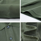 Fliwos Men's Casual Business Short Sleeve Lapel T-Shirt
