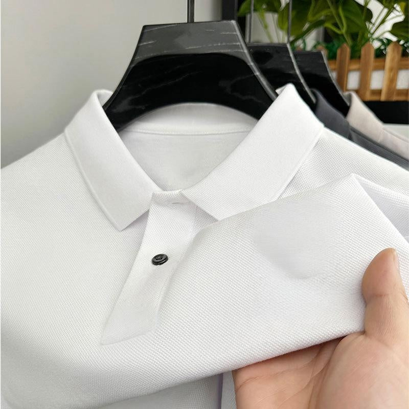 Fliwos Men's Casual Business Short Sleeve Lapel T-Shirt