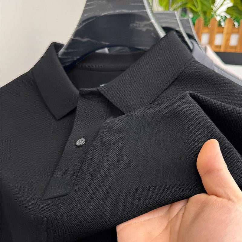 Fliwos Men's Casual Business Short Sleeve Lapel T-Shirt