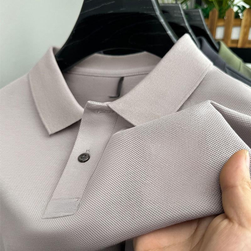 Fliwos Men's Casual Business Short Sleeve Lapel T-Shirt