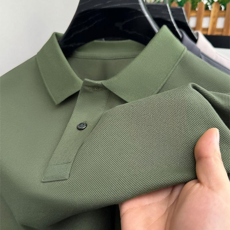 Fliwos Men's Casual Business Short Sleeve Lapel T-Shirt