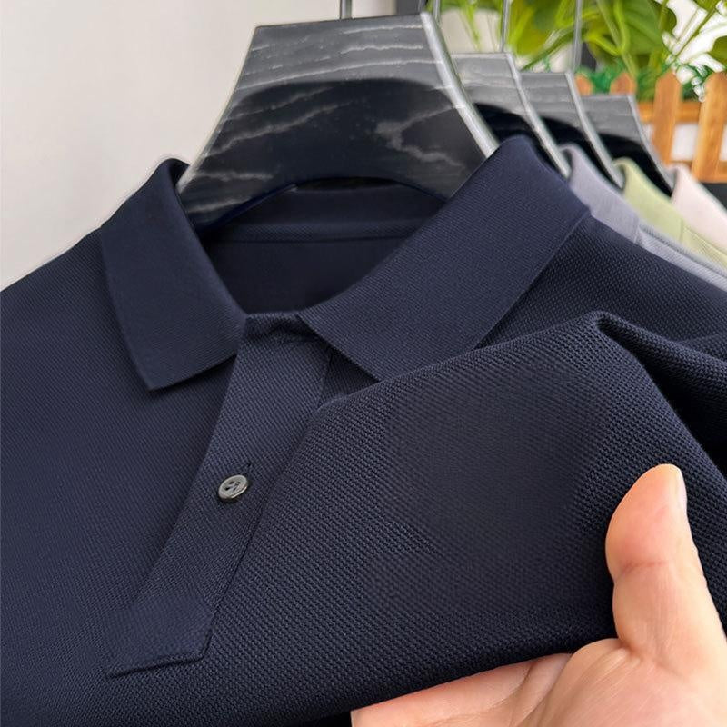 Fliwos Men's Casual Business Short Sleeve Lapel T-Shirt