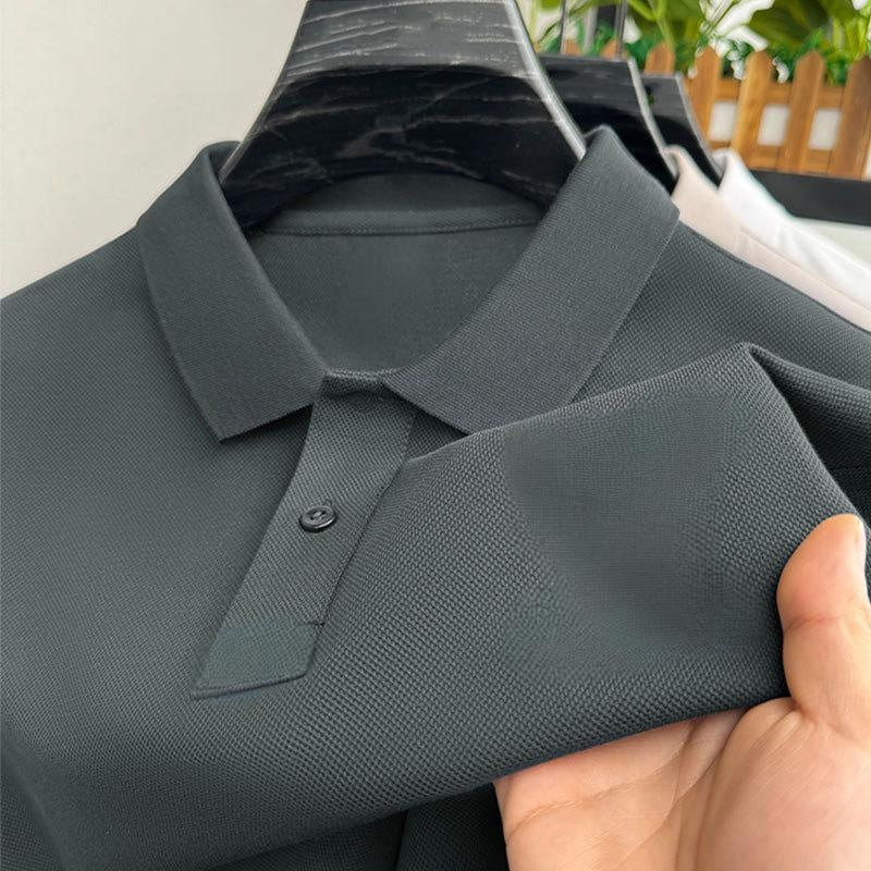 Fliwos Men's Casual Business Short Sleeve Lapel T-Shirt
