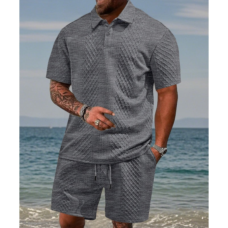 Today's 50% off sale🔥 Men's Light Luxury Top Polo Shirt + Shorts Set