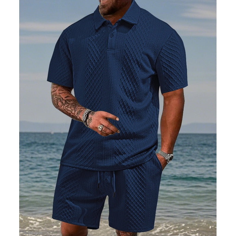 Today's 50% off sale🔥 Men's Light Luxury Top Polo Shirt + Shorts Set