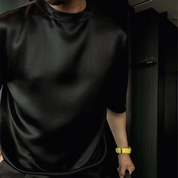 🏆Flash Sale⚡🔥High Quality Men's Simulated Silk Casual Solid Color Top and Shorts Two-Piece Set【Loose fit, suitable for all occasions】