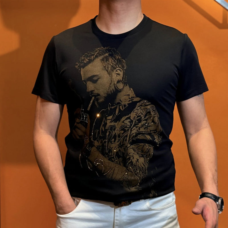 Fliwos® Tough Guy Rhinestone Casual T-Shirt