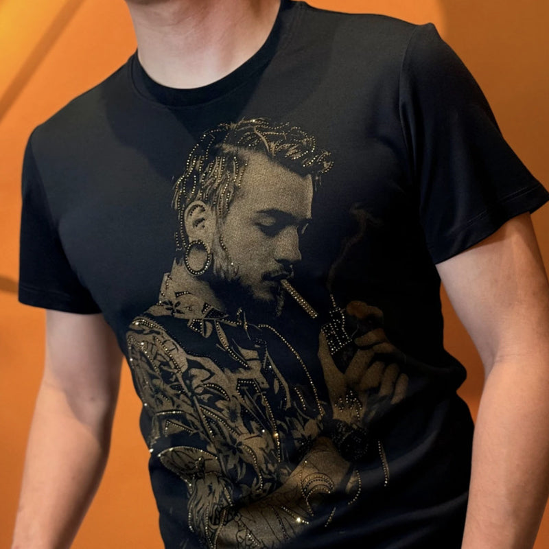 Fliwos® Tough Guy Rhinestone Casual T-Shirt
