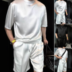 💎 50% OFF! 💎 Men's Casual Solid Top & Shorts 2-Piece Set – Loose Fit, Breathable Polyester & Functional Pockets 🌞👕