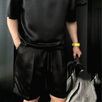 💎 50% OFF! 💎 Men's Casual Solid Top & Shorts 2-Piece Set – Loose Fit, Breathable Polyester & Functional Pockets 🌞👕