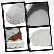 Fliwos Men’s Breathable Lightweight Knit Patchwork Sneakers