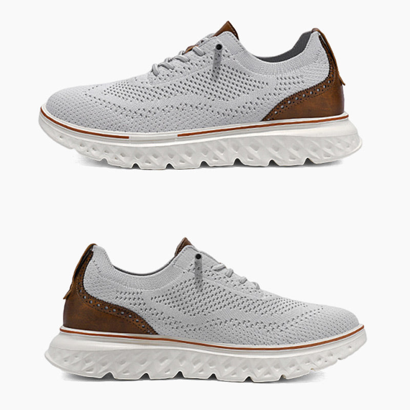 Fliwos Men’s Breathable Lightweight Knit Patchwork Sneakers