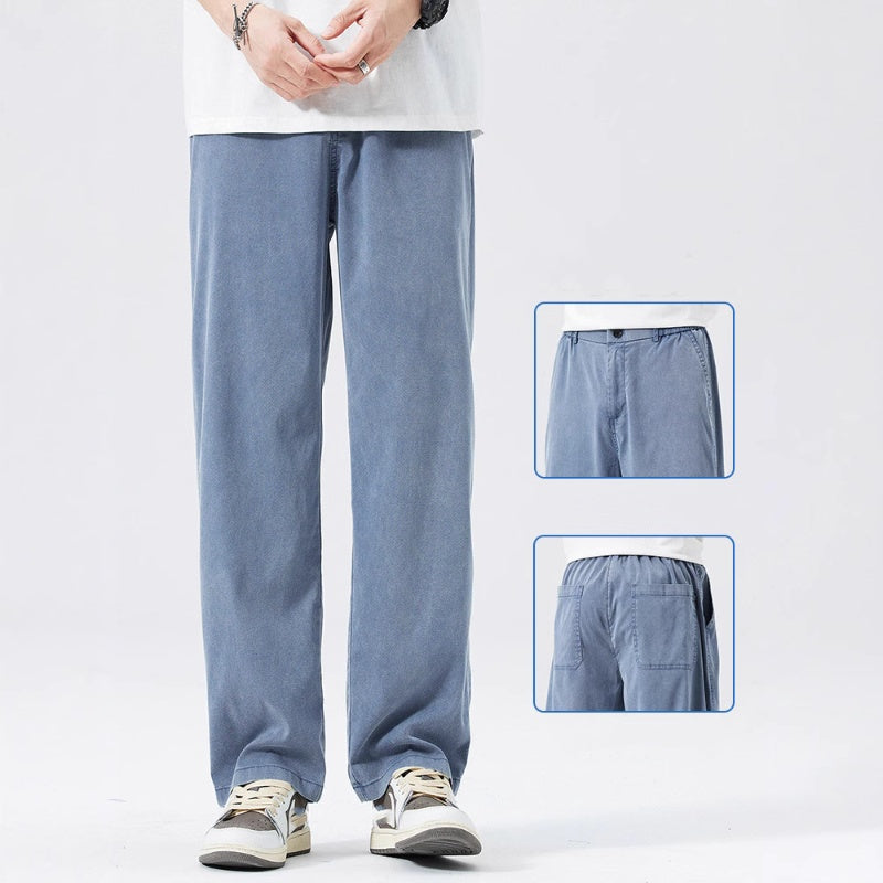 🔥HOT SALE 50%OFF🔥Men’s Lightweight Stretchy Wide-Leg Tencel Jeans