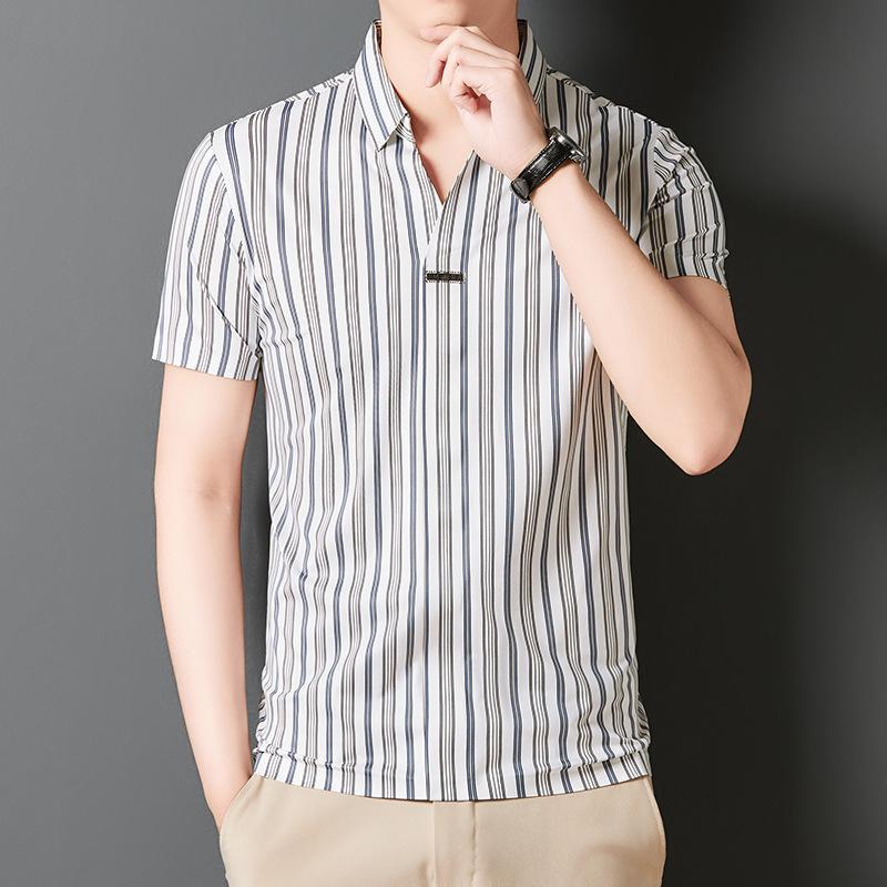 🎊50% OFF TODAY ONLY🎉Men's Summer Striped Wrinkle-free Shirt