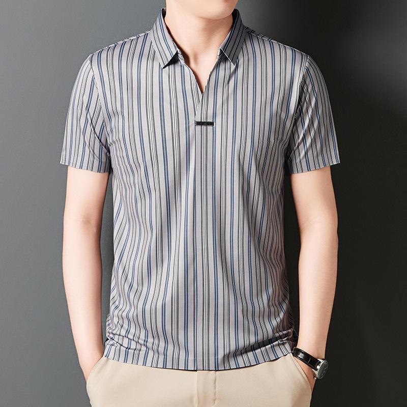 🎊50% OFF TODAY ONLY🎉Men's Summer Striped Wrinkle-free Shirt