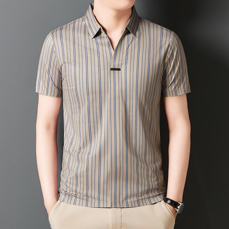 🎊50% OFF TODAY ONLY🎉Men's Summer Striped Wrinkle-free Shirt